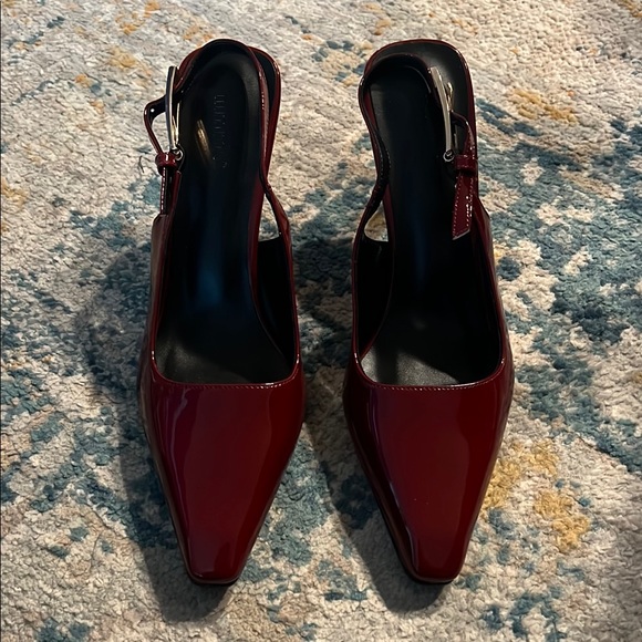 iiimmu Shoes - Sophisticated Red Pointed Toe Slingback Heels